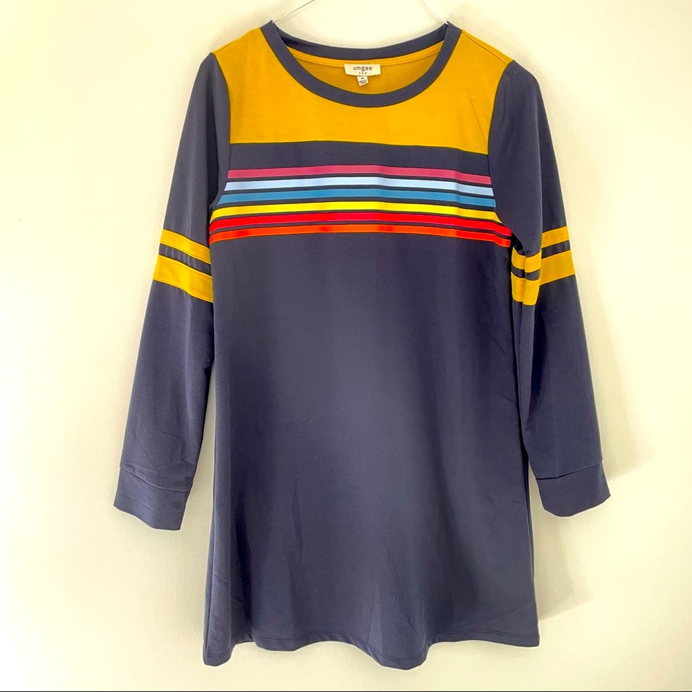 UMGEE Striped Sweater Tunic Dress